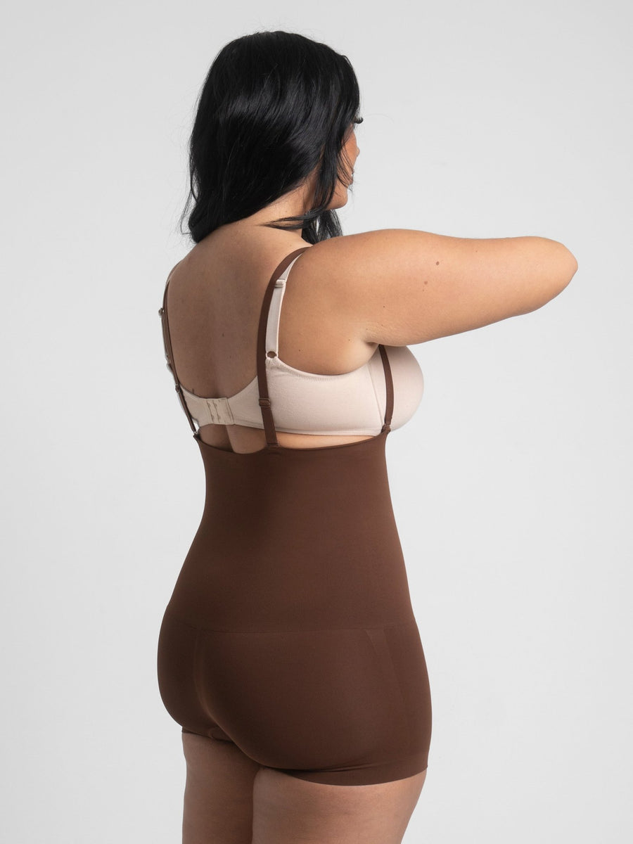 Michelle - Eco-friendly Seamless High-Waisted Tummy Control Short - Bella Fit USXS/SBrown