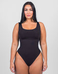 Olivia - Shaping Scoop Tank Thong Bodysuit - Bella Fit USXS/SBlack