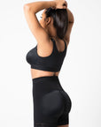 Rose - Booty Lifting Shorts With Front Zipper - Bella Fit USSBlack