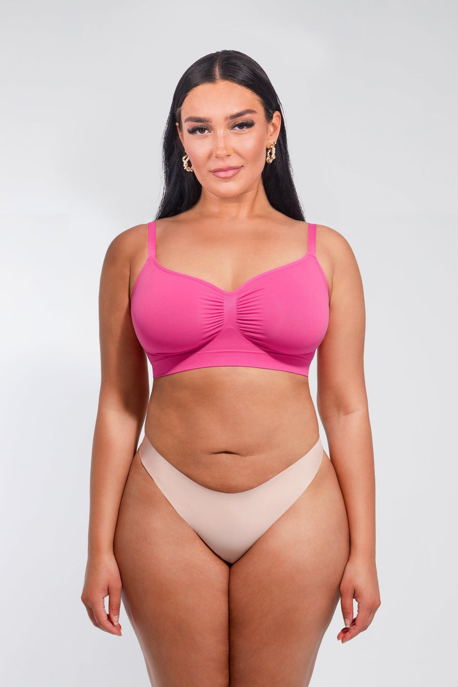 Ashley - Seamless Shaping Bra with Adjustable Shoulder Straps - Bella Fit USSPink