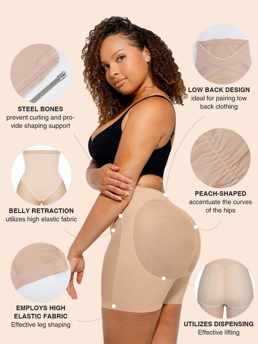 Madison - Tummy Slimming Low Back Mesh Butt Lifter - Bella Fit USXSBeige