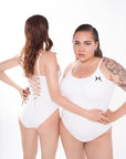 Snatched Built in Shapewear Swimsuit - Power Shaping Effect - Bella Fit USXSWhite