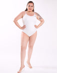 Snatched Built in Shapewear Swimsuit - Power Shaping Effect - Bella Fit USXSWhite