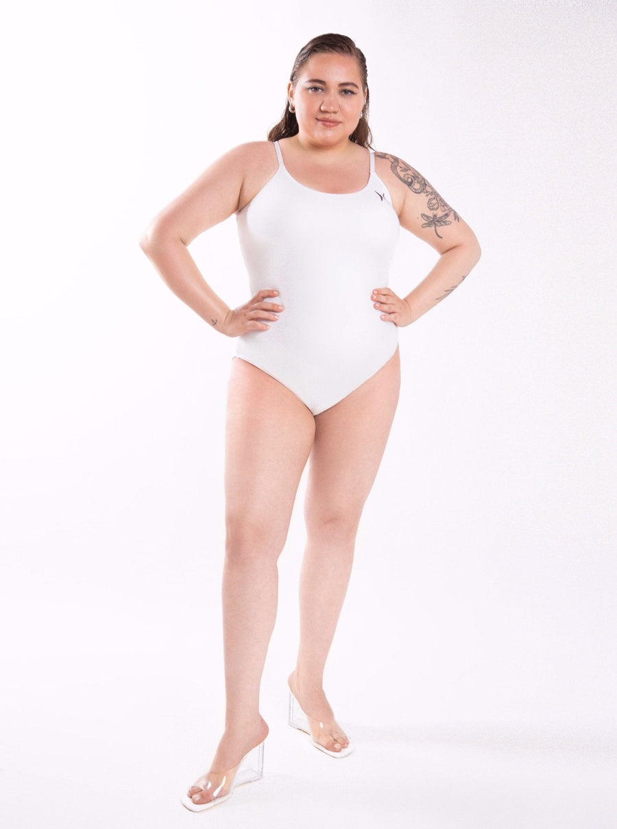 Snatched Built in Shapewear Swimsuit - Power Shaping Effect - Bella Fit USXSWhite