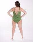 Snatched Built in Shapewear Swimsuit - Power Shaping Effect - Bella Fit USXSGreen