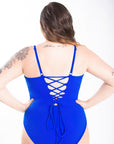 Snatched Built in Shapewear Swimsuit - Power Shaping Effect - Bella Fit US3XLBlue