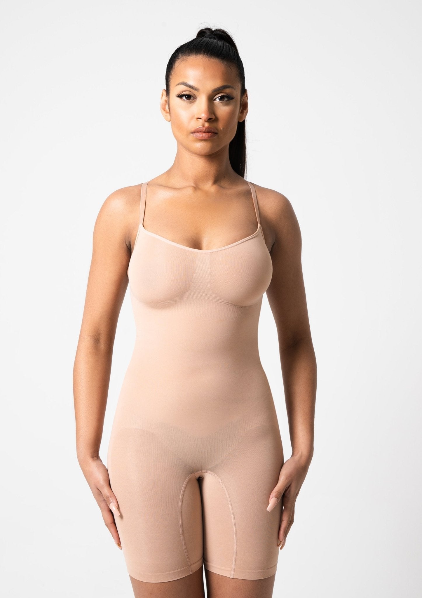  Shapewear for Women Tummy Control Bodysuit, Mid-Thigh