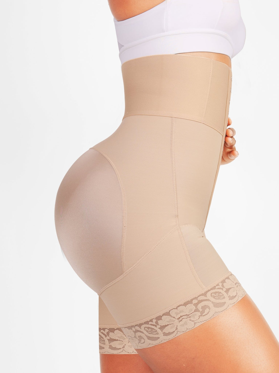 Valentina 2.0 - High Waisted Body Shaper 3 Rows of Hooks and Boning